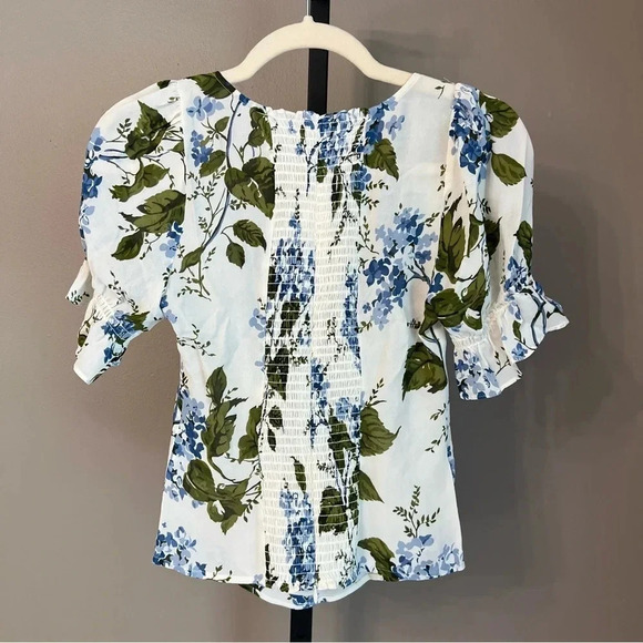 Reformation Constance Blouse Riviera Garden Floral 0 NWT Contemporary Feminine - Picture 7 of 8